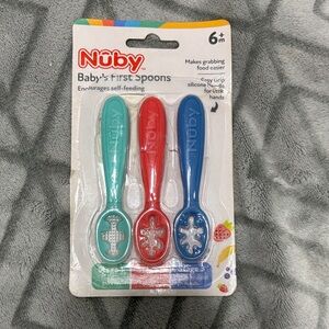 Baby's First Spoons - Teal, Red, Blue (3-Pack)
